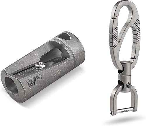 KeyUnity KT00 Sacapuntas de mano de aleación de titanio y llavero giratorio KM12