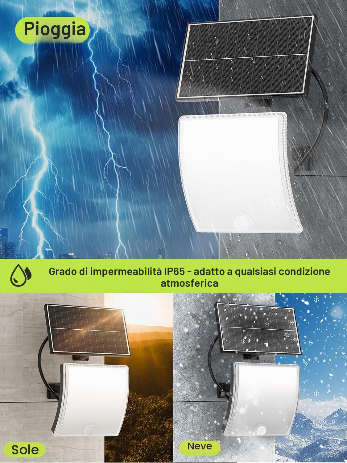 Faretto Led Da Esterno Solare Sensore Di Movimento - Faro Led Esterno Con Pannello Solare Con,Telecomando A 5 Modalità,Impermeabile Ip65,Luce Solare Led Esterno Angolo Regolabile Per Esterni