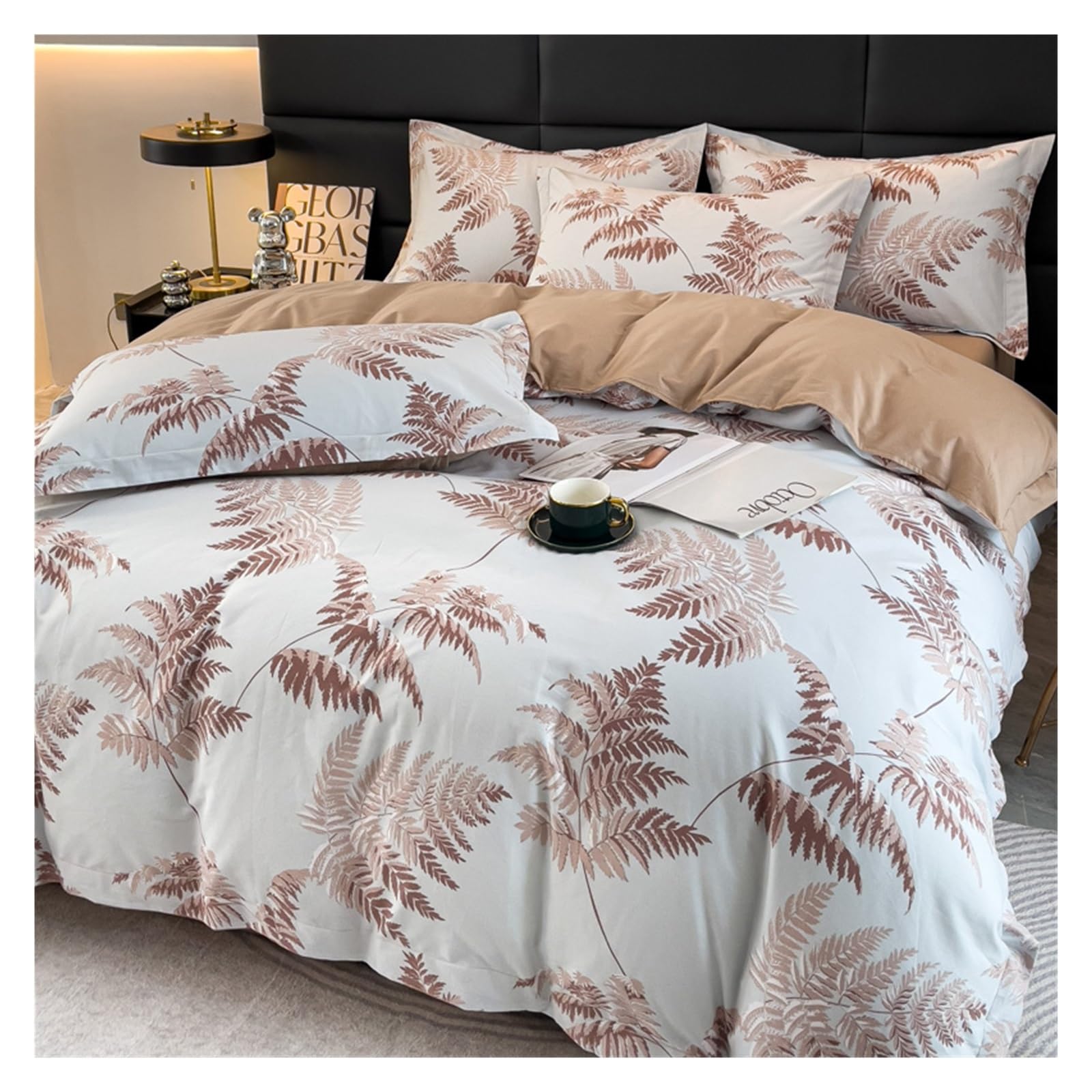 Housse de couette 100% coton parure de lit florale haut de gamme