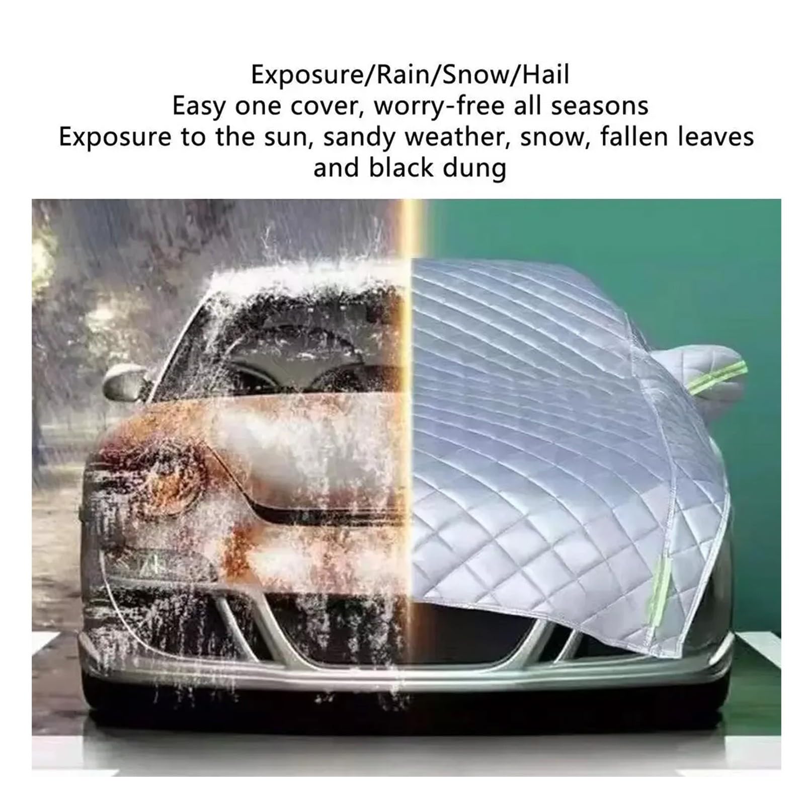 Verdicktes Hagelschutzplane für For𝖽 Transit Custom Hagelschutz Halbe Autoabdeckung,Abdeckplane für Hagel Regen Sonne Schutz,Hagelschutzdecke Auto Mit Reflektierendes Warnband