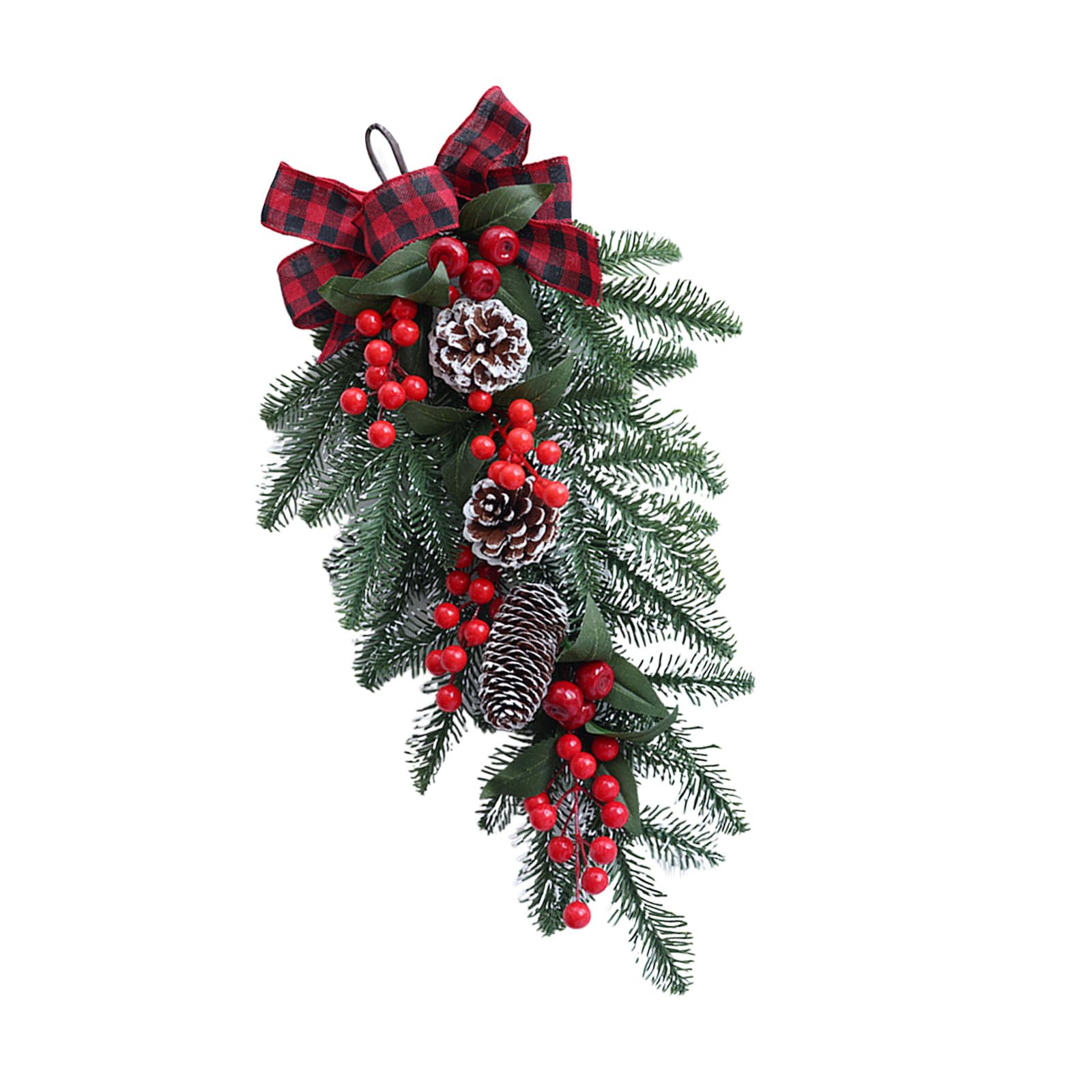 Kangnice Natural Fashion Christmas Pinecone Fruit Wall Decoration Permanent Polystyrene Holiday Door Hanging for Inside Polystyrene Christmas Door Deck