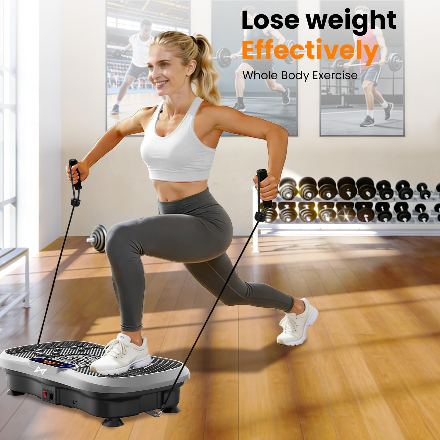  Vibration Plate Exercise Machine Fitness Platform Body Vibrating Board thumbnail