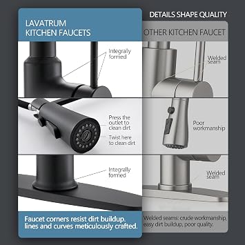 Matte Black Kitchen Faucets Brass 22 Commercial High Arc Single Lever Kitchen Faucets for Pull Down Sprayers Modern Spring with Deck Plate