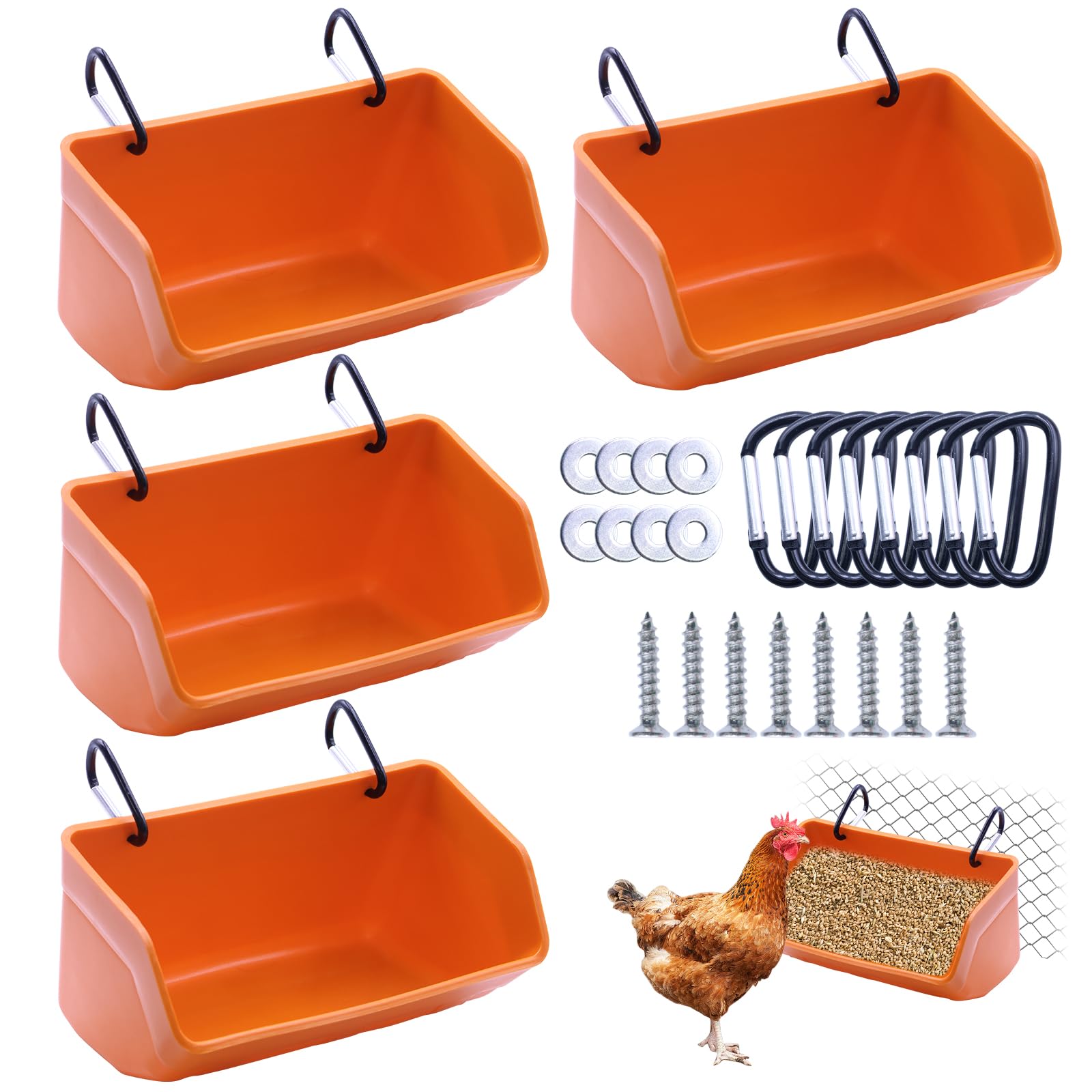 SKWIRRLE 4-Pack Metal Hanging Trough