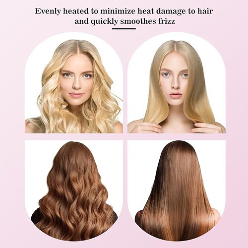 Miniatura 3 de Plancha ancha de pelo de 1.75 pulgadas, plancha plana profesional de cerámica de peinado rápido, plancha alisadora de pelo de doble voltaje para
