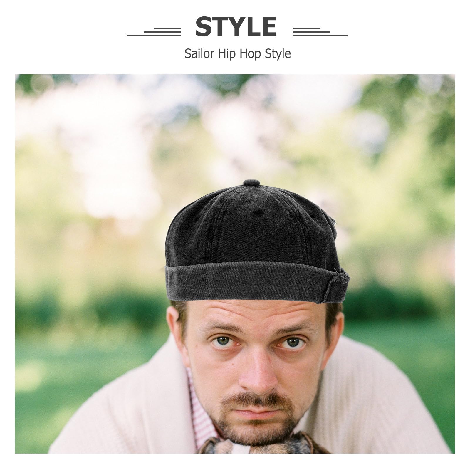 Healeved Berretto Senza Visiera da Uomo in Design Cinese Vintage, Cappello Traspirante in Cotone Casual, Berretto Senza Bordo Adatto per Uso Quotidiano e attività all'Aperto