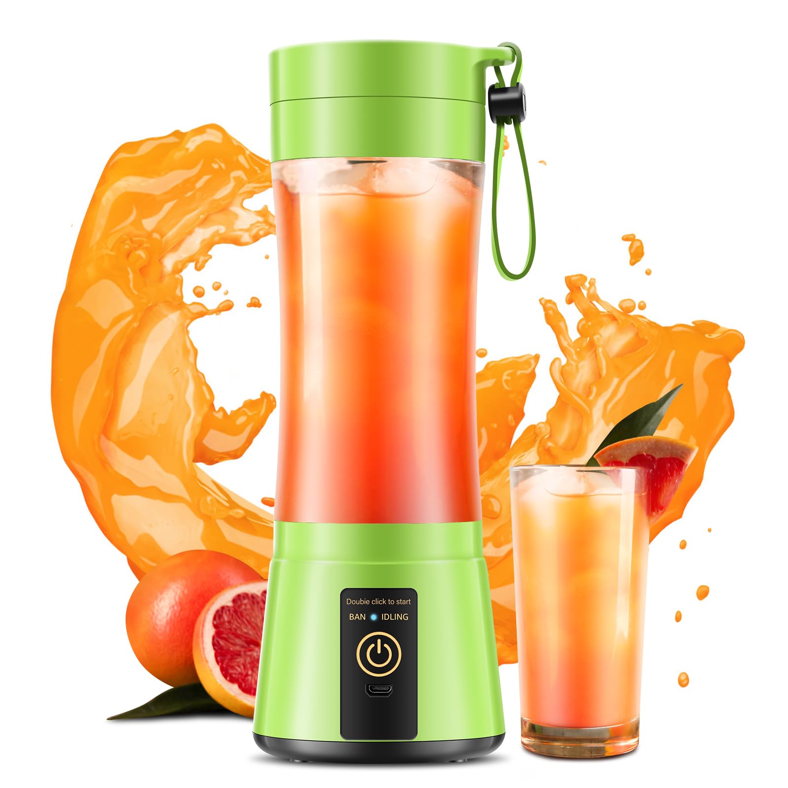Photo 1 of 12 Oz Cordless Portable Personal Size Blender - Mini Blender Make Smoothies and Shakes, Cordless Lightweight Rechargeable, Freshly Squeezed in Picnic/Sports/Home