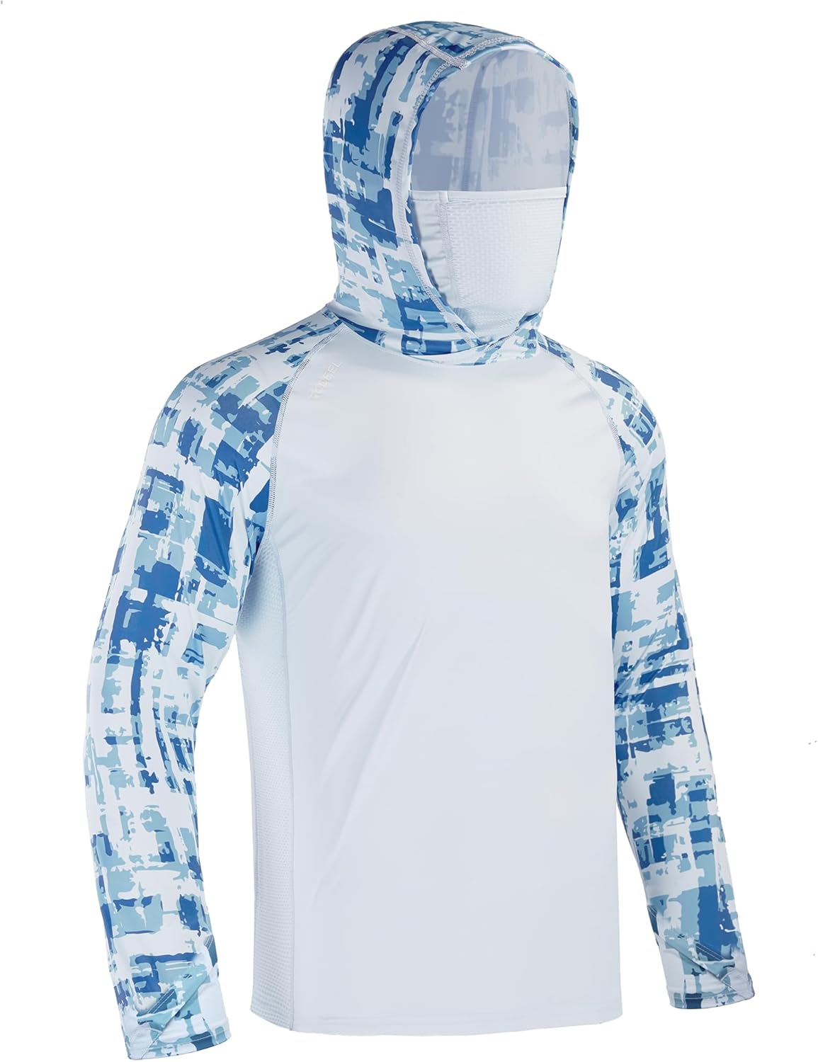 Rodeel UPF 50+ Men’s Long Sleeve Performance Fishing Hiking Shirt with Mask UV Neck Gaiter Hoodie