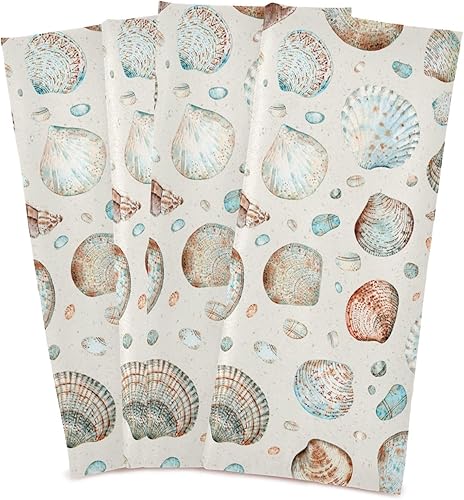 Miniatura 2 de Takiito Sea Shells - Juego de 6 paños de cocina suaves y absorbentes, de secado rápido, con lazo para colgar, reutilizables