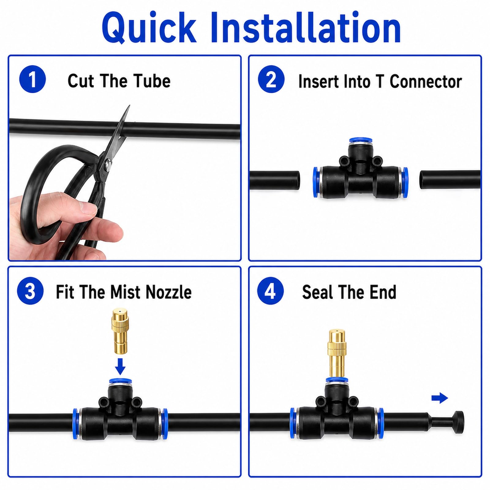 Impianto Irrigazione Giardino,Nebulizzatore per Terrazza Esterno,Sprinkler Irrigazione System,Leak-Proof And Rust-Proof,Suitable for Patios And Potted Plants