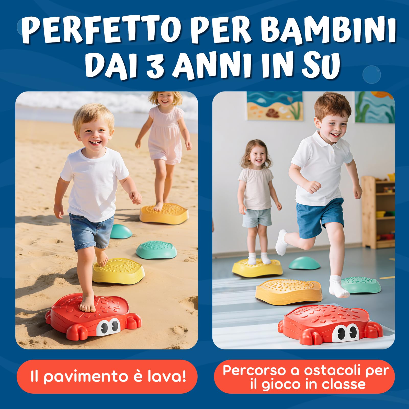 Lehoo Castle Pietre di Bilanciamento, Antiscivolo Stepping Stones per Bambini, Pietre Equilibrio, Balance Board, Giochi da Giardino per Bambini