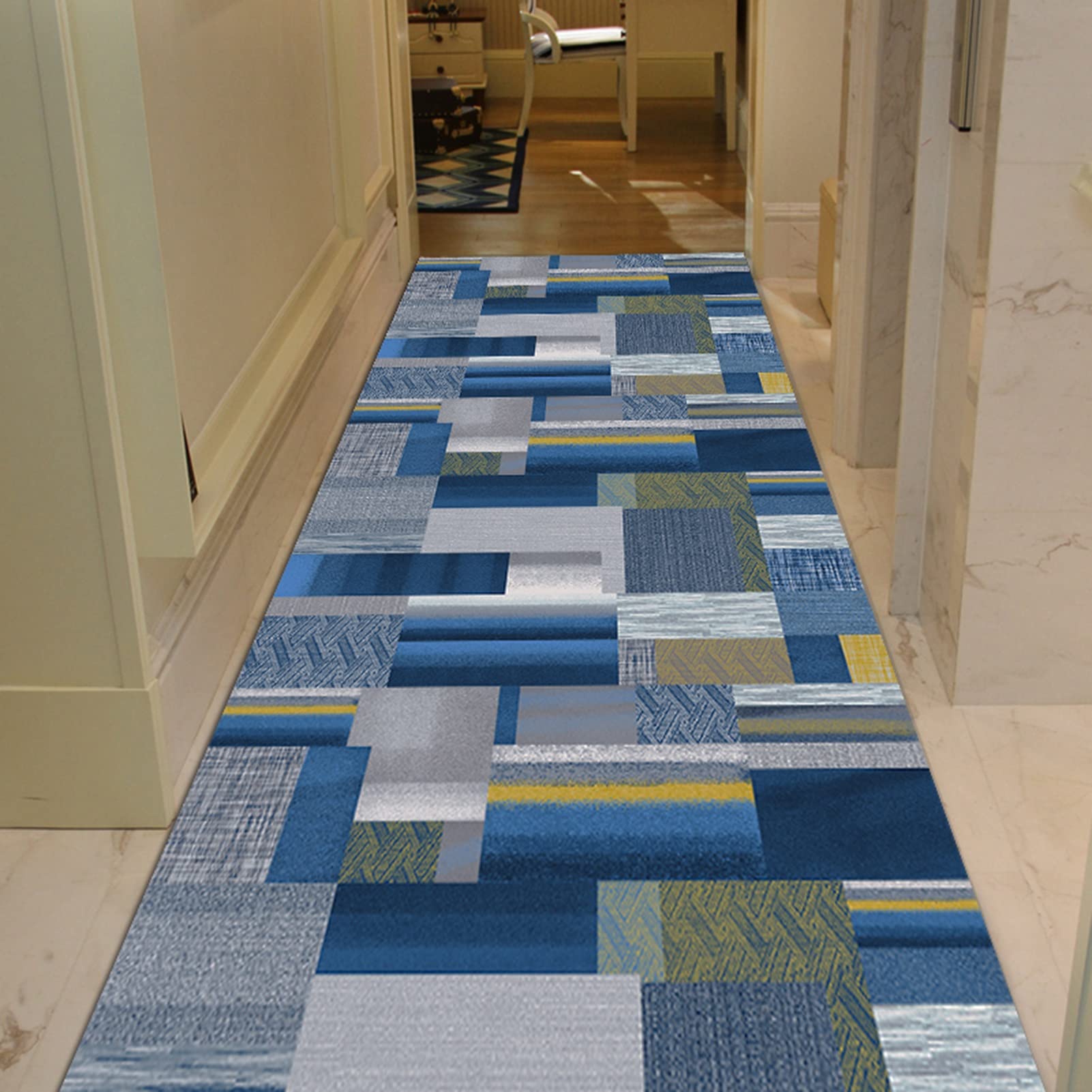 Tapis de couloir géométrique antidérapant pour éviter les glissades dangereuses dans la cuisine