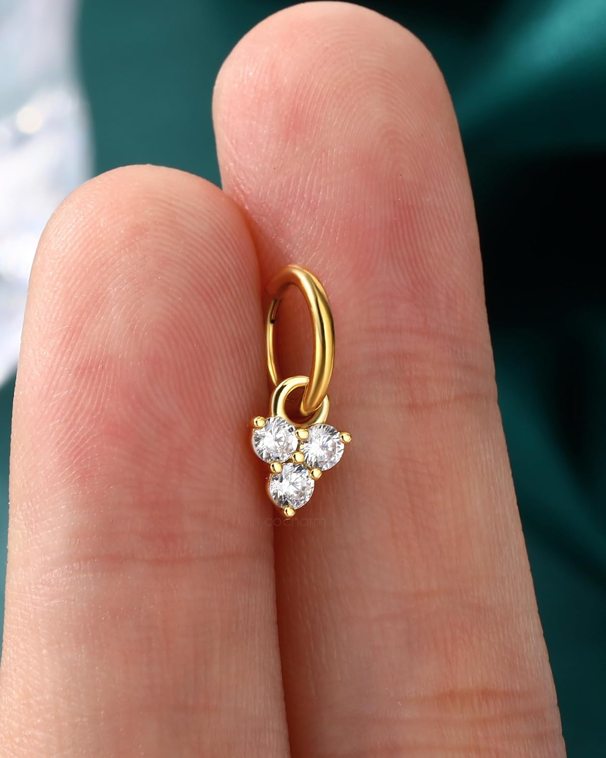 COCHARM Clicker Rook Earrings,16G Lotus Dangle Rook Jewelry Stainless Steel,Helix Lobe Earrings Helix Piercing Jewelry 6/8MM