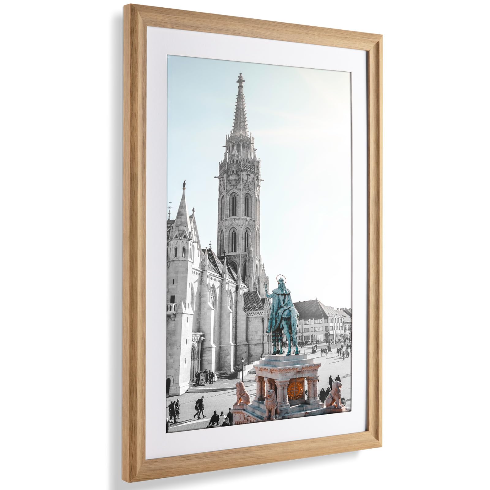 View 1 of snzimtty 13x19 Picture Frame Wood,Simple Style in 13x19 Frame Wood,Plexiglass Pictures 11x17 with Mat or 13 x 19 Picture Frame Without Mat for Wall Art Photo and Prints,Natural Wood 1Pack Wood 13X19