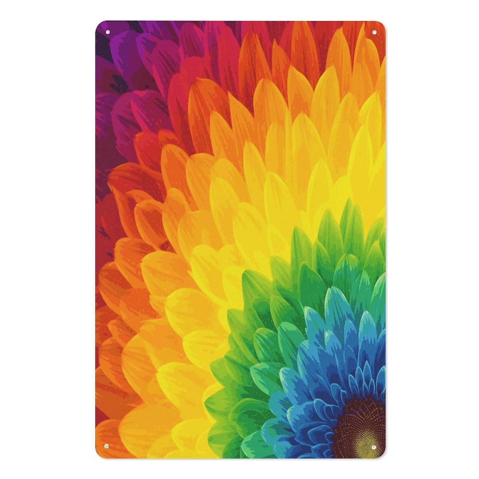 Adfgyerh Style Sunflower Rainbow Tin Sign Hanging Art Prints,Wall Decor For Gifting And Party Decoration 7.9X11.8 Inch,Wall Art For Home Garden Greenhouse Living Room Bedroom Yard
