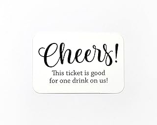 Orange Umbrella Co 70ct Wedding, Birthday, Engagement Party and Other Event Cash Bar Drink Tickets (RR-145-BK)