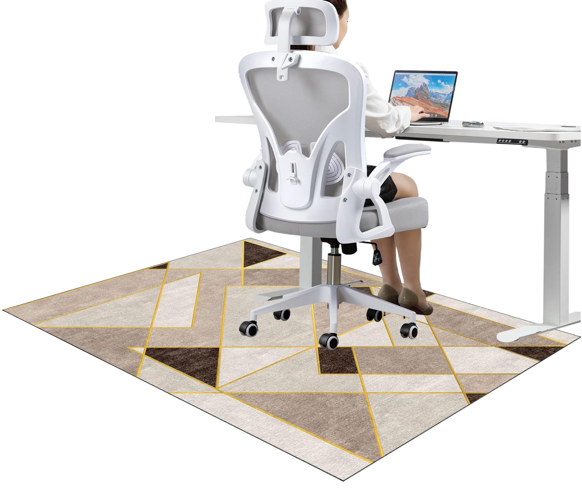 Tapis Gaming Sol, Tapis Protège-Sol, Tapis Chaise de Bureau, Tapis de Protection Protection de sols durs, 140 x 160 cm Tapis Sol Gamer Antidérapant pour Bois/Carrelage pour Bureau et Maison