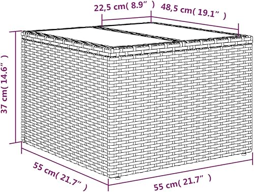 Miniatura 9 de 10-Piece Garden Sofa Set Black and Cream White, Modular Outdoor Furniture with Tempered Glass Table, Weather-Resistant PE Rattan and UV-Resistant