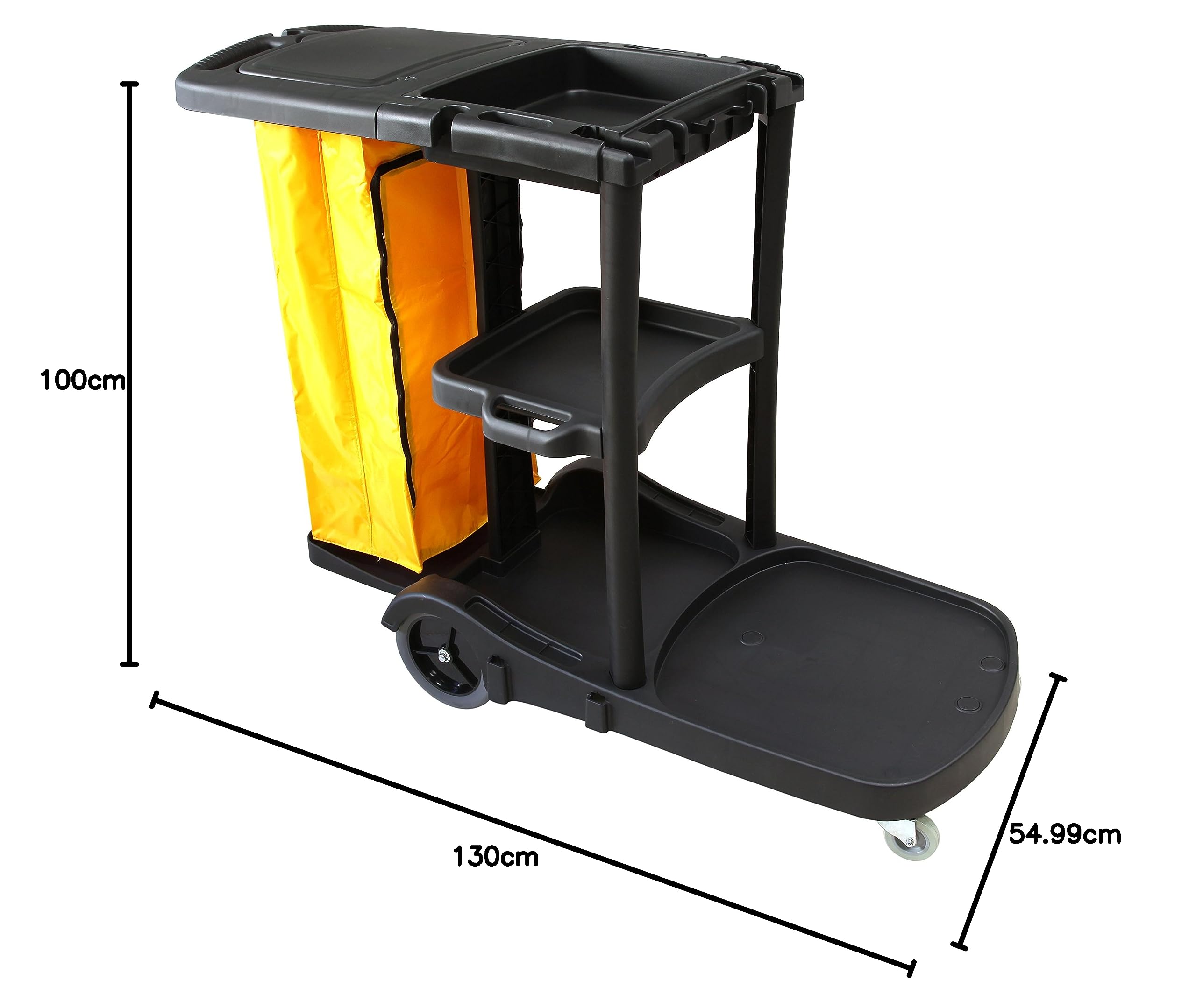 Carro de Limpieza multifunción Style Clim Profesional. Carrito Multiusos para hoteles, hostales, colectividades con Bolsa de Lona y Cremallera, Tapa y 3 bandejas