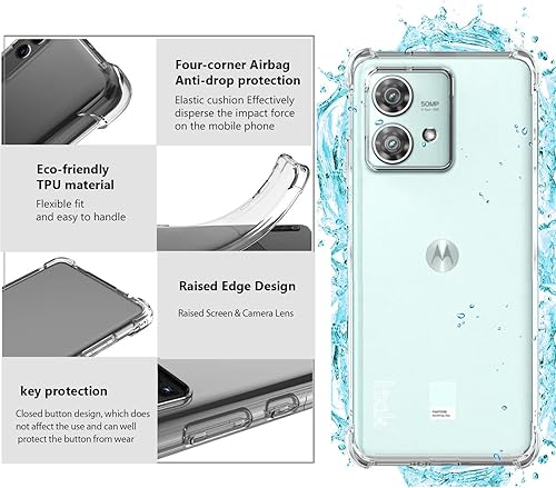 Miniatura 3 de Funda para Motorola Edge 40 Neo, esquinas reforzadas transparentes transparentes de poliuretano termoplástico (TPU) para Motorola Edge 40 Neo (2023)