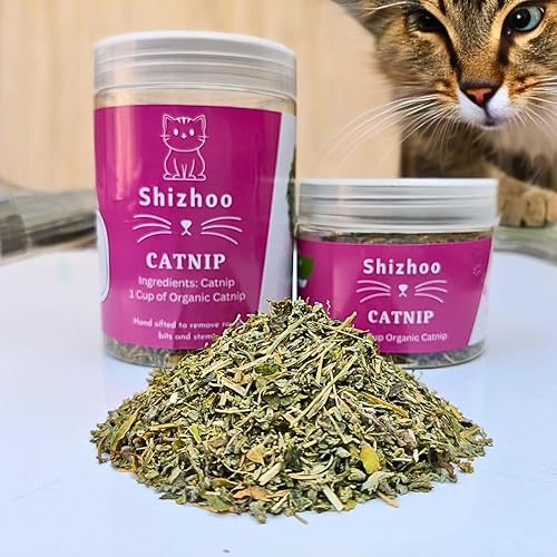 Miniatura 5 de Shizhoo Hierba gatera 100% natural para gatos y gatitos, mezcla orgánica prémium para energizar y excitar a los gatos, seguro para jugar con gatos,