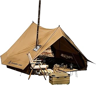 Hot Tent with Stove Jack – 4 Season Waterproof & Windproof Shelter for 1–4 People, Lightweight for Camping, Hiking, Hunting & Fishing