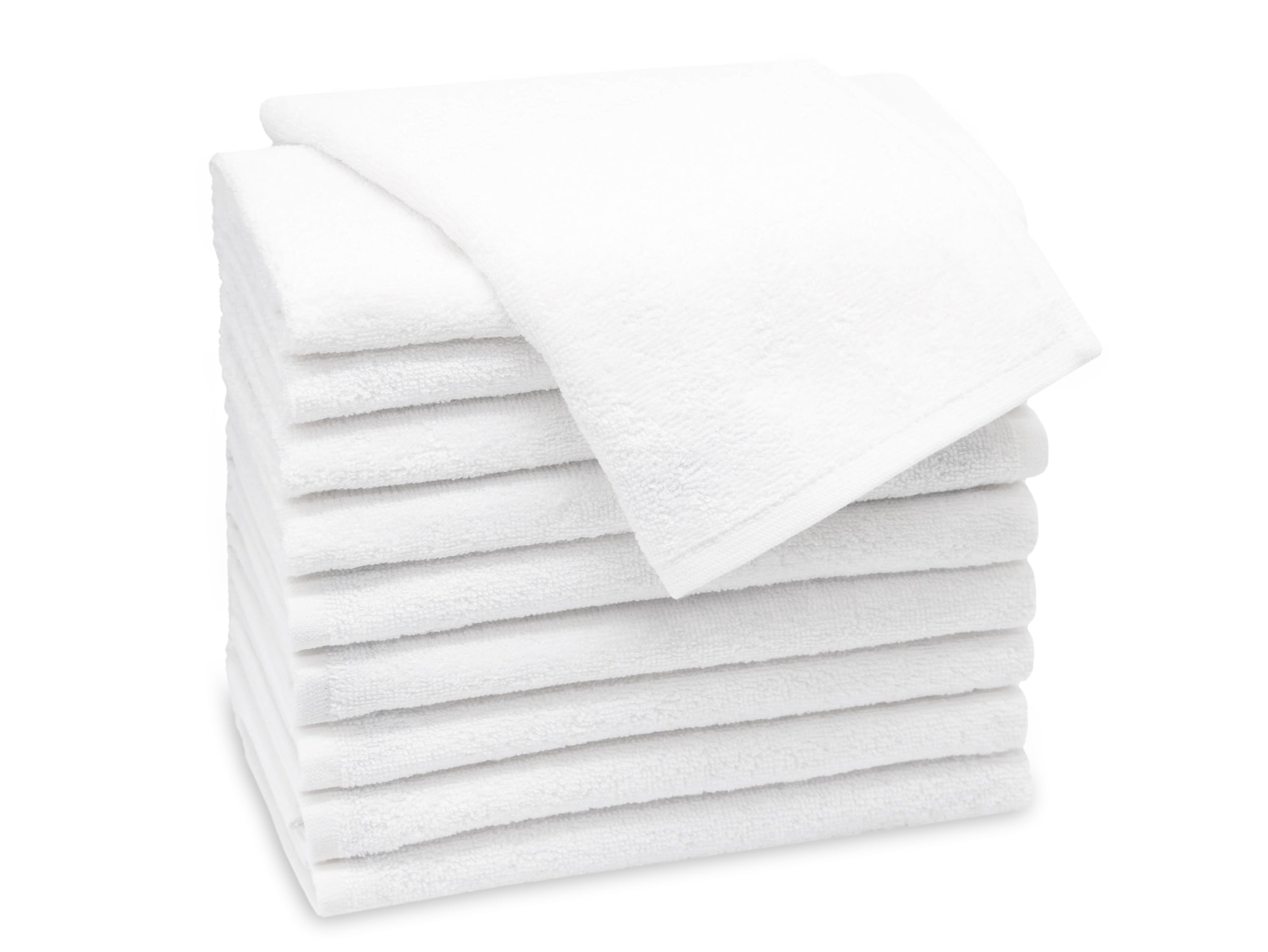 ZOLLNER 10 asciugamani per gli ospiti 30x50 cm - salviettine per le mani - bianco - con gancetto - lavabili a 95°C - cotone - qualità d'albergo