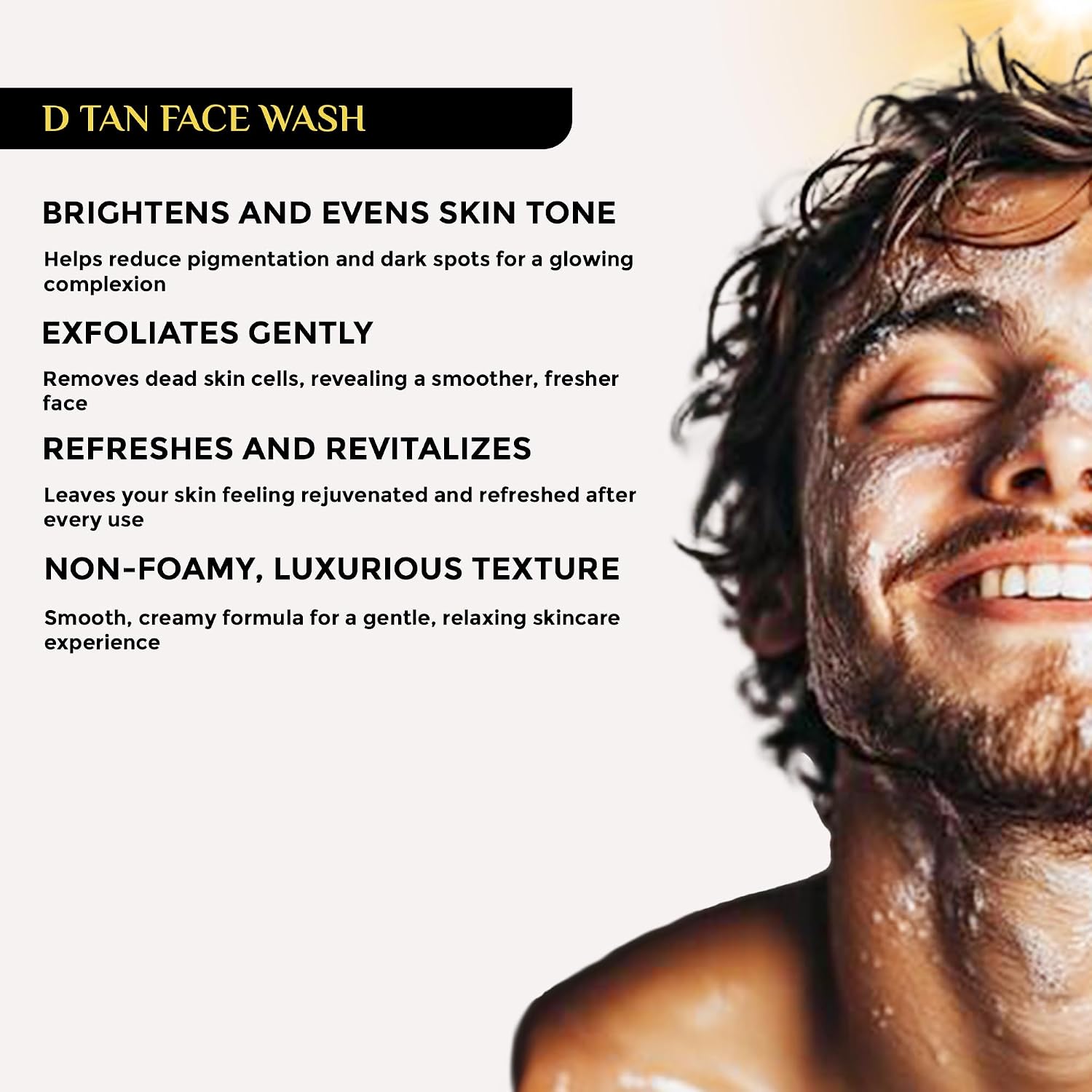 Belitaas D Tan Face Wash, Kojic Acid, AHA BHA PHA, 100ml, Body Care Routine | Beauty care formula for daily self-care routines, face, body or hair care; designed for convenient everyday use; routine use
