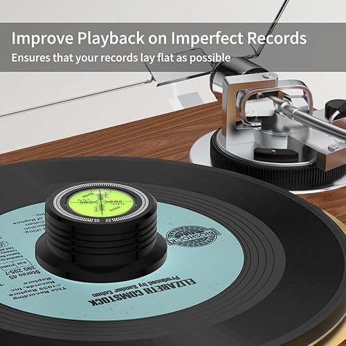 Miniatura 5 de Viborg LP628B Estabilizador de Peso para Discos, Nivel de Tocadiscos y Escala Estroboscópica Todo-en-Uno, Estabilizador de Disco LP de 280G
