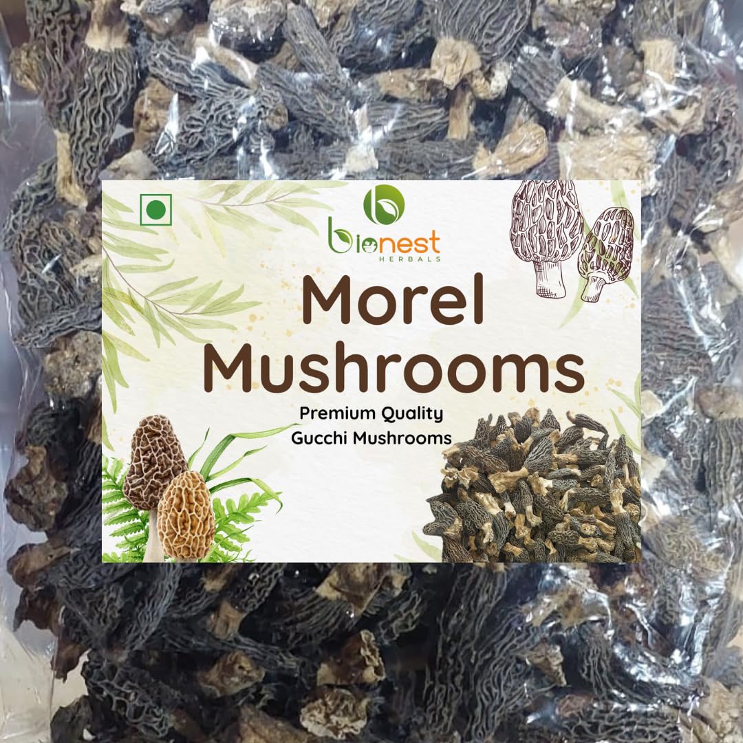 Morel Mushrooms - 50 gm |Gucchi Mushroom | 100% Pure & Natural | Rich in Antioxidants | Boosts Immunity | Supports Brain Health | High in Nutrients | Dhingri Chhattrak Kashmiri Kumbh — Amazon image 2