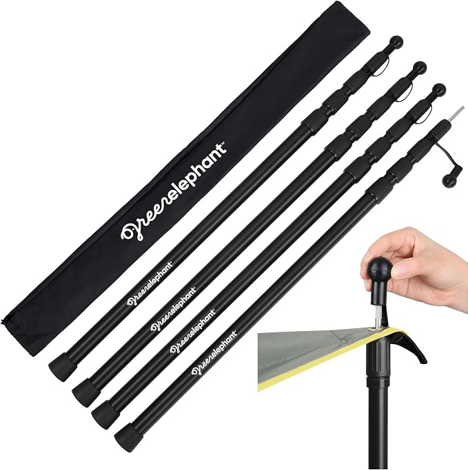 Camping Tarp Adjustable Aluminum Poles