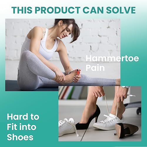 Miniatura 5 de Welnove Hammertoe Corrector  Paquete de 6 férulas para los dedos de los pies  Alisadores de gel suave  Realinear doblado, rizado, torcido, garra,