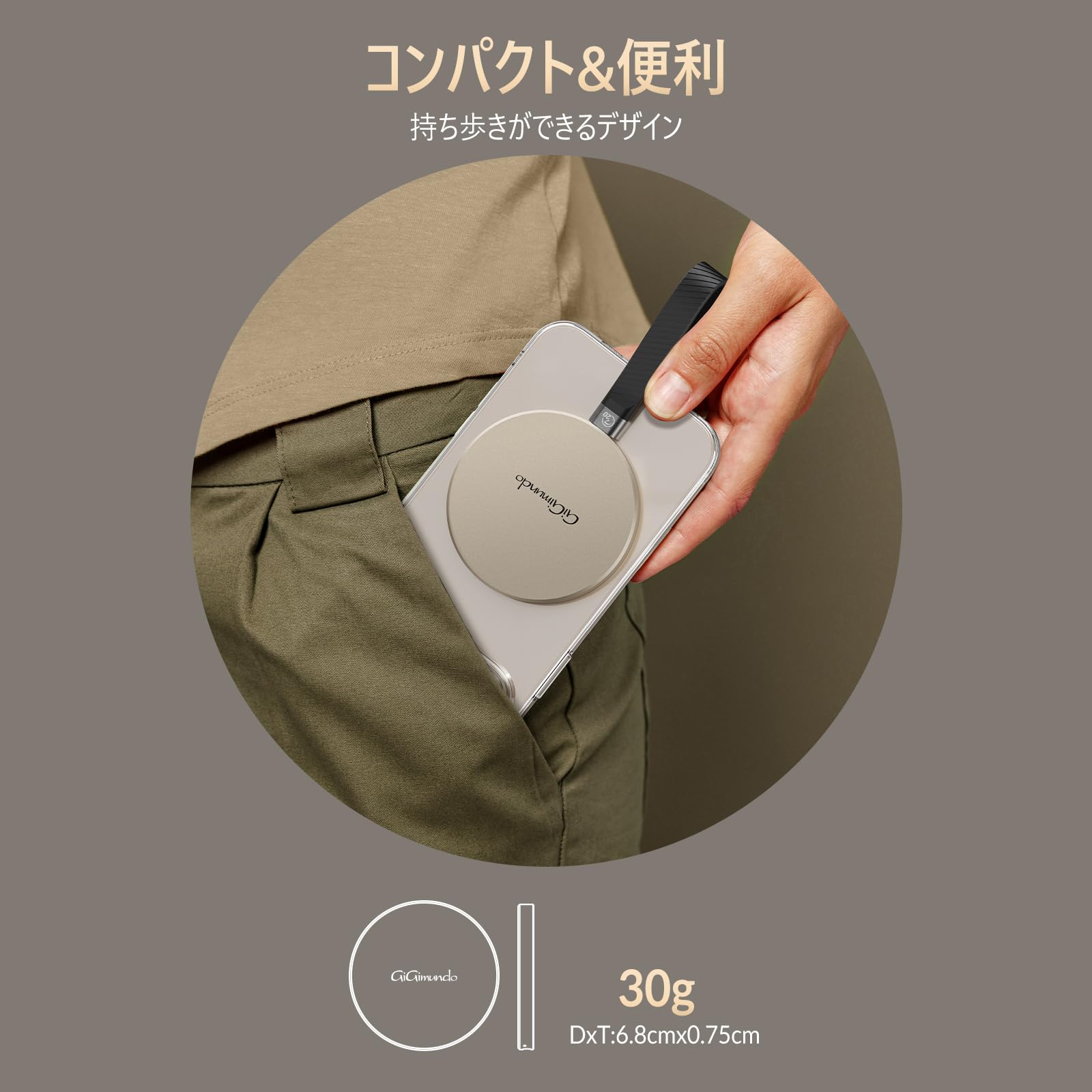 Amazon | GiGimundo GQ20 2TB 外付けSSD磁気 マグネット付き 最大 