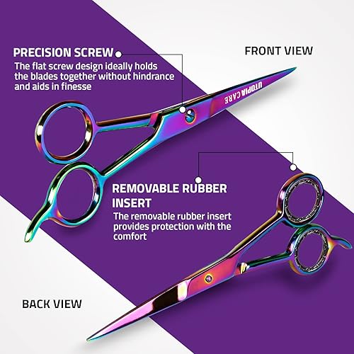 Miniatura 18 de Utopia Care - Tijeras de peluquería y corte de pelo de 6.5 pulgadas, tijeras de acero inoxidable con cuchillas suaves y bordes afilados, para Oro