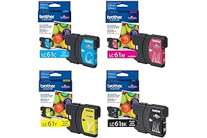 Brother Genuine LC61BK Ink Cartridge Set: Cyan, Magenta, Yellow, Black