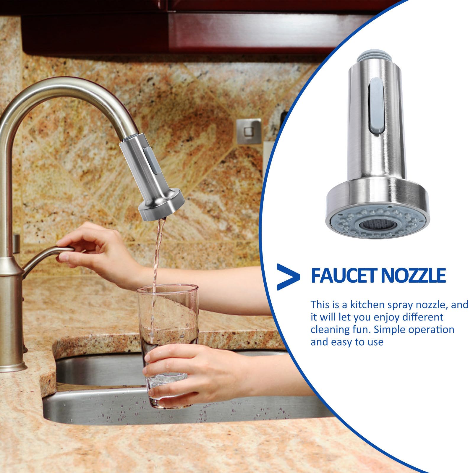 Anneome Doccetta Doccia per Rubinetto Cucina Spruzzatore Esterno, Materiale Abs Resistente All'ossidazione e Cadute, per Lavello Cucina Tubo Estraibile