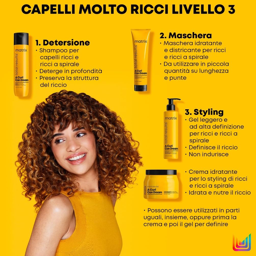 Matrix Crema Leave-In, Con Miele di Manuka per Capelli Ricci e/o Mossi, Nutre e Protegge la Forma del Riccio, A Curl Can Dream, 500 ml