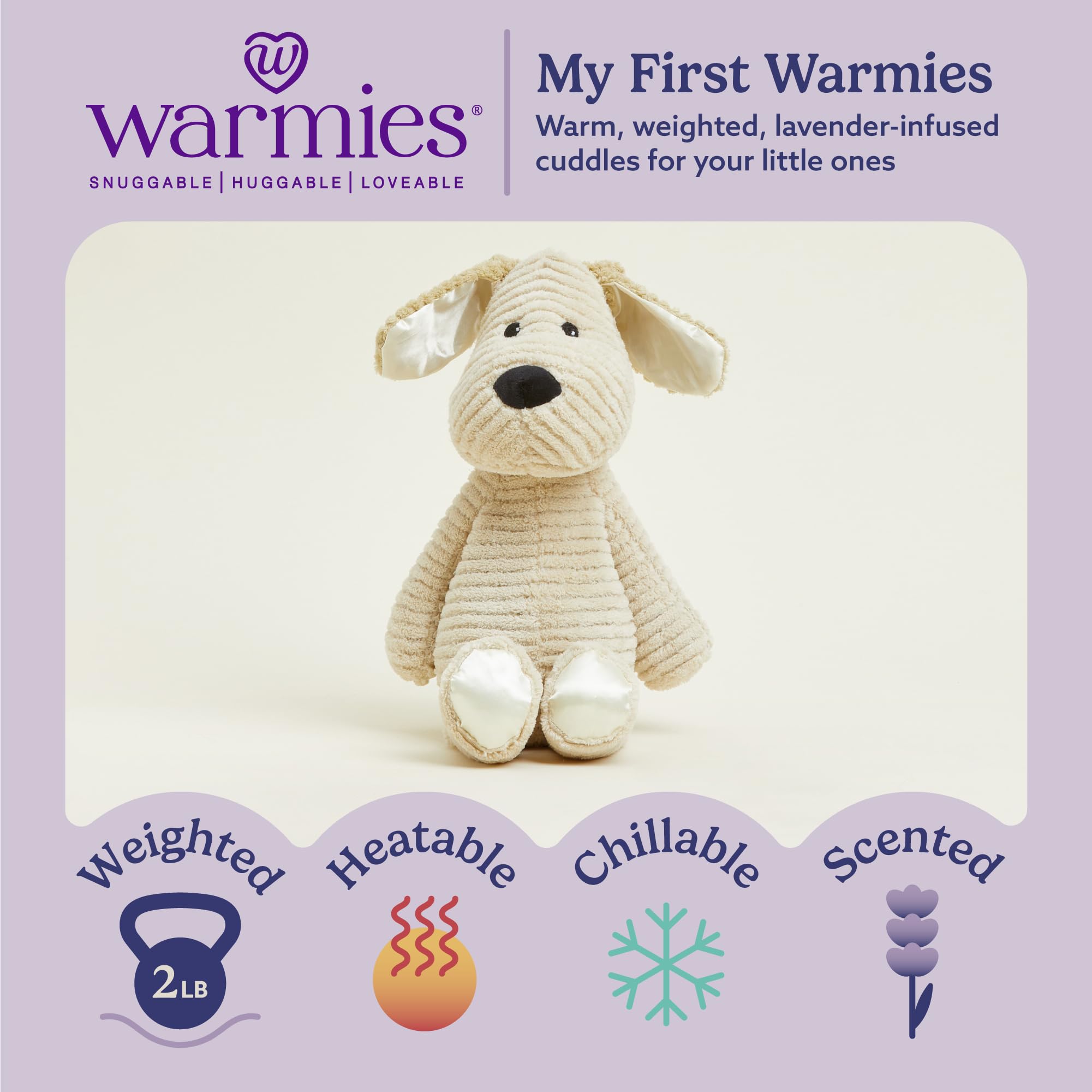 warmies Microwavable & Weighted Stuffed Animals, Puppy - Heated