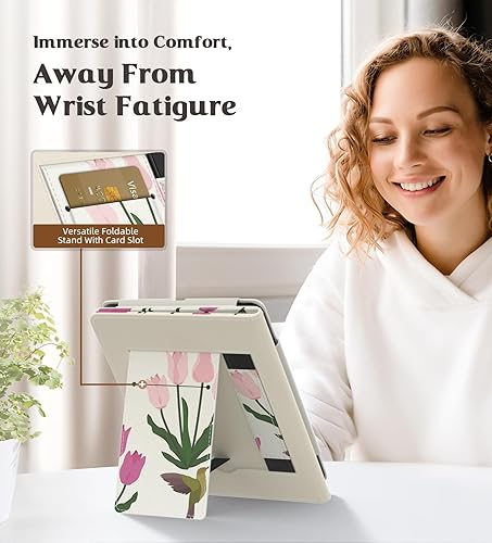 Miniatura 3 de MoKo Funda para Kindle Paperwhite de 6.8" (11 generación-2021) y Kindle Paperwhite Signature Edition, funda delgada de poliuretano con encendido y