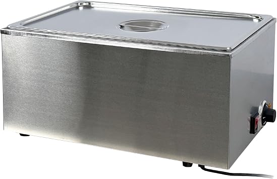 Bain Marie Commercial Food Warmer, 1200W Electric, Stainless Steel, Full Size Pan, Model ZCK165B-1 ETL