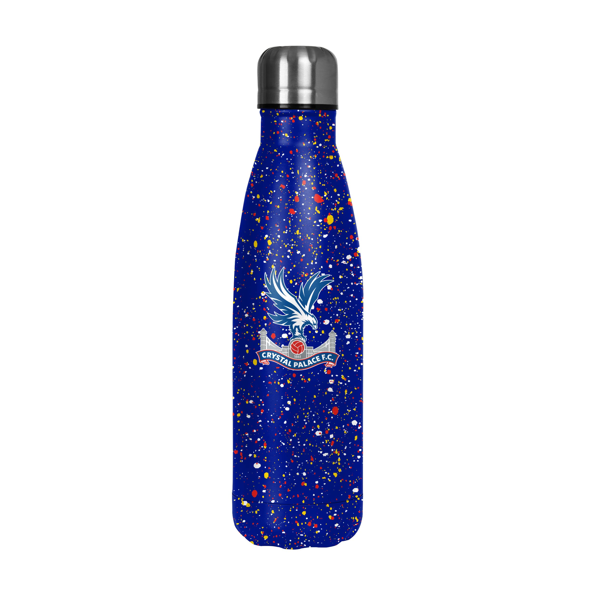 FOCO Officially Licensed Crystal Palace FC Football Paint Splatter Cool 500mL Water Bottle