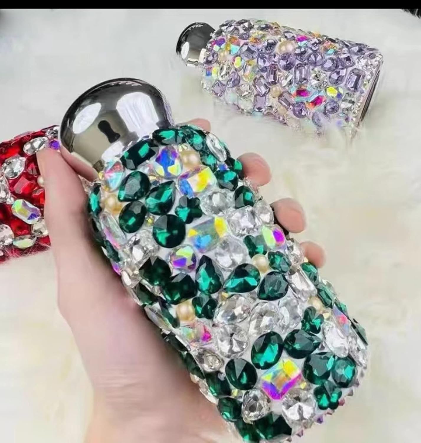 Diamentowa termos, butelka termiczna, kubek termosowy Kubek podróżny Bling Rhinestone Shinning Butelka na wodę Diamentowa kolba ze stali nierdzewnej Butelka próżniowa do domu