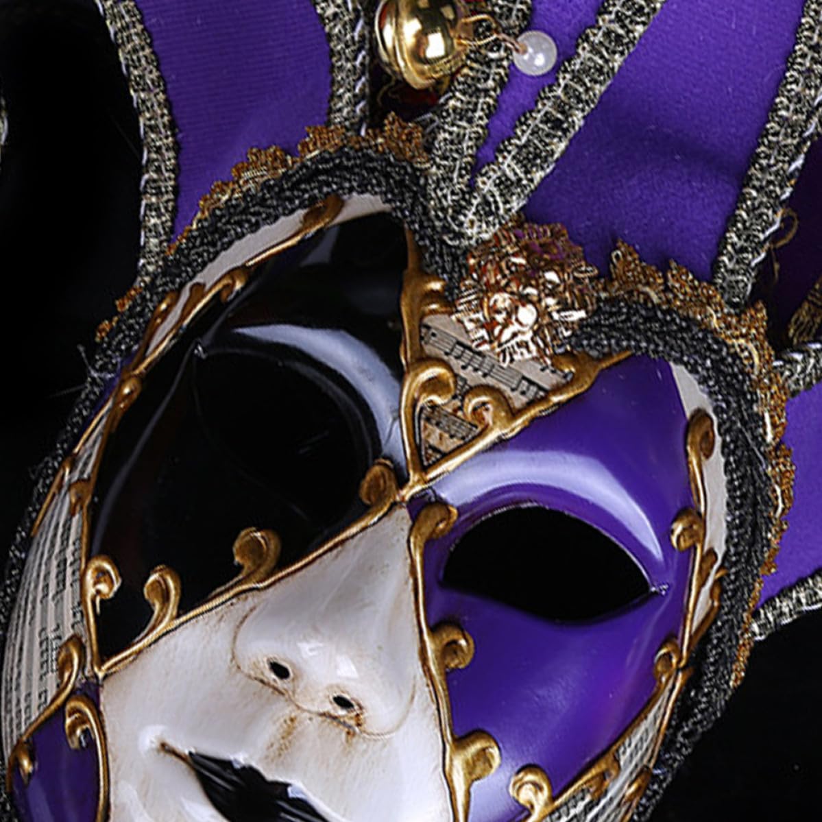 YARNOW Máscara Veneciana de Cara Completa para Fiesta y Carnaval, Cómoda de Usar, Material Plástico y Tela, Diseño Vintage y Llamativo para Disfraces y Cosplay