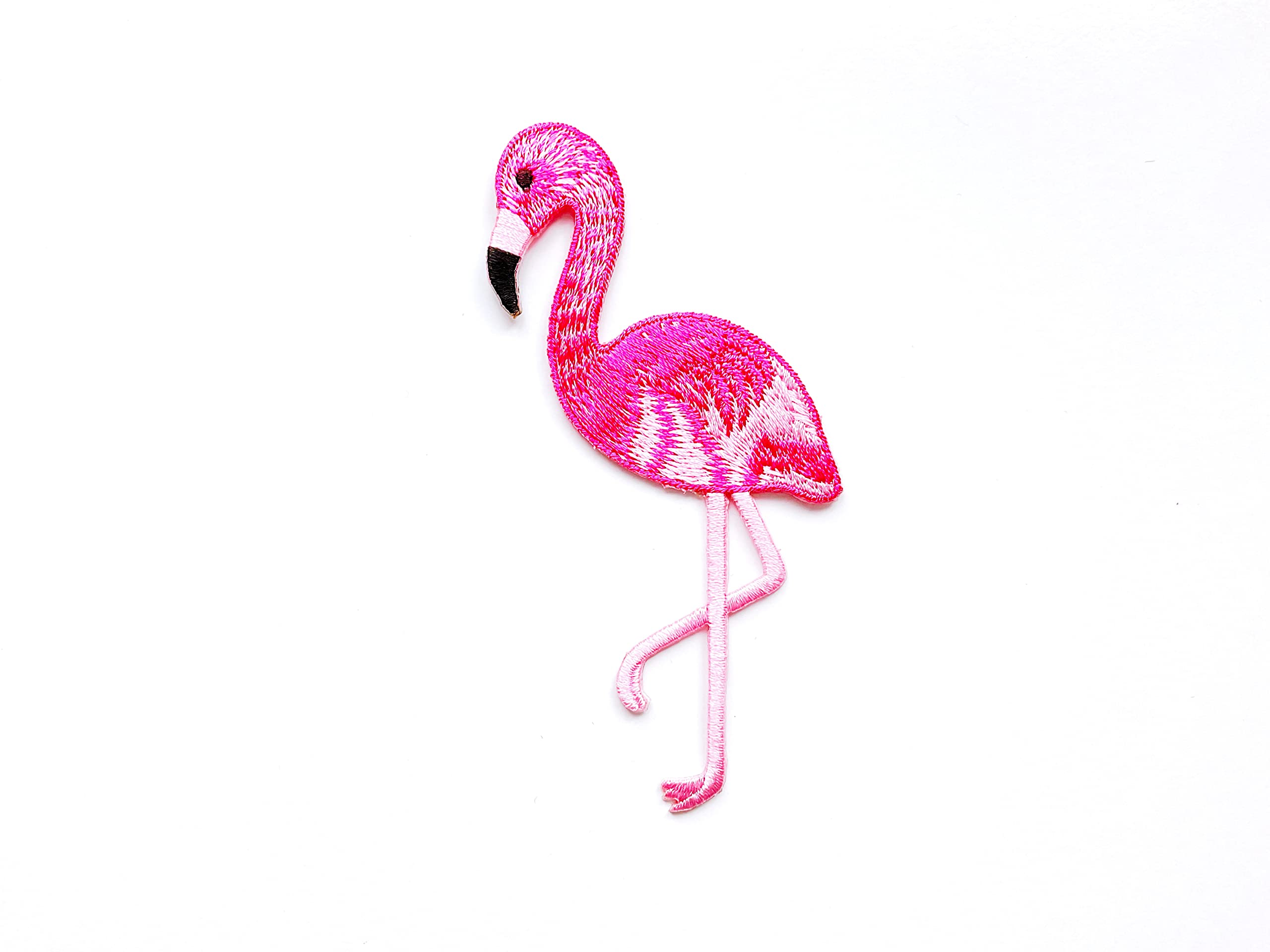 PL Pink Flamingo Cute Bird Cute Cartoon logo1 Sew Iron on Embroidered Applique Badge Sign Patch Clothing Costume