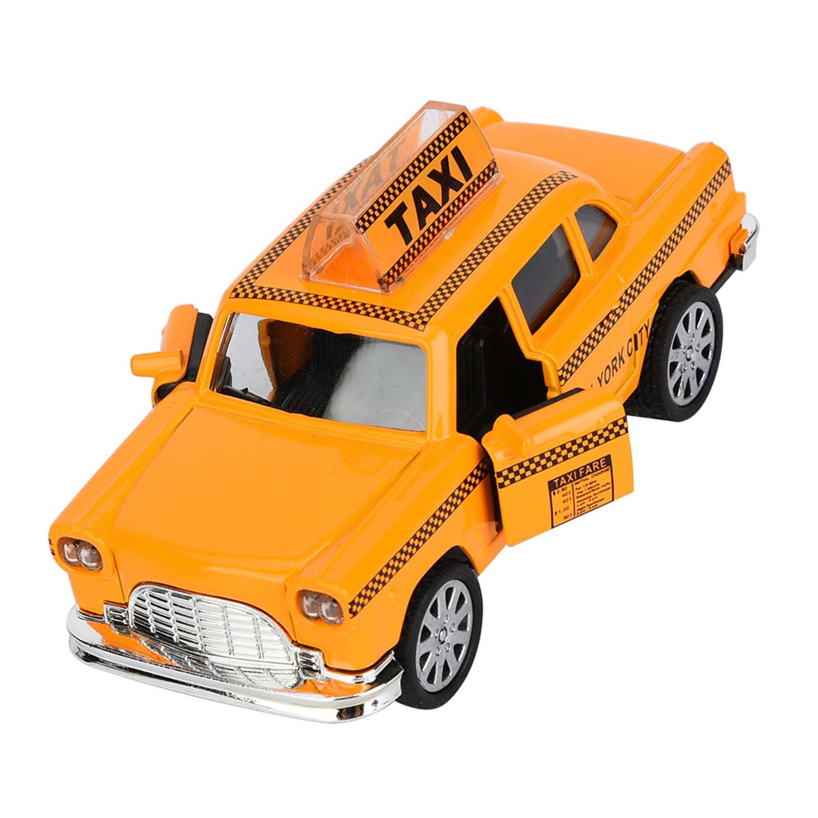 GLOGLOW Wind-up Toy Model Alloy Pull-Back Vehicle with Light & Sound, Highly Detailed Simulation Toy for Adults Collection Display Gift 1:32 Diecast Taxi Car Nan (Taxi A)