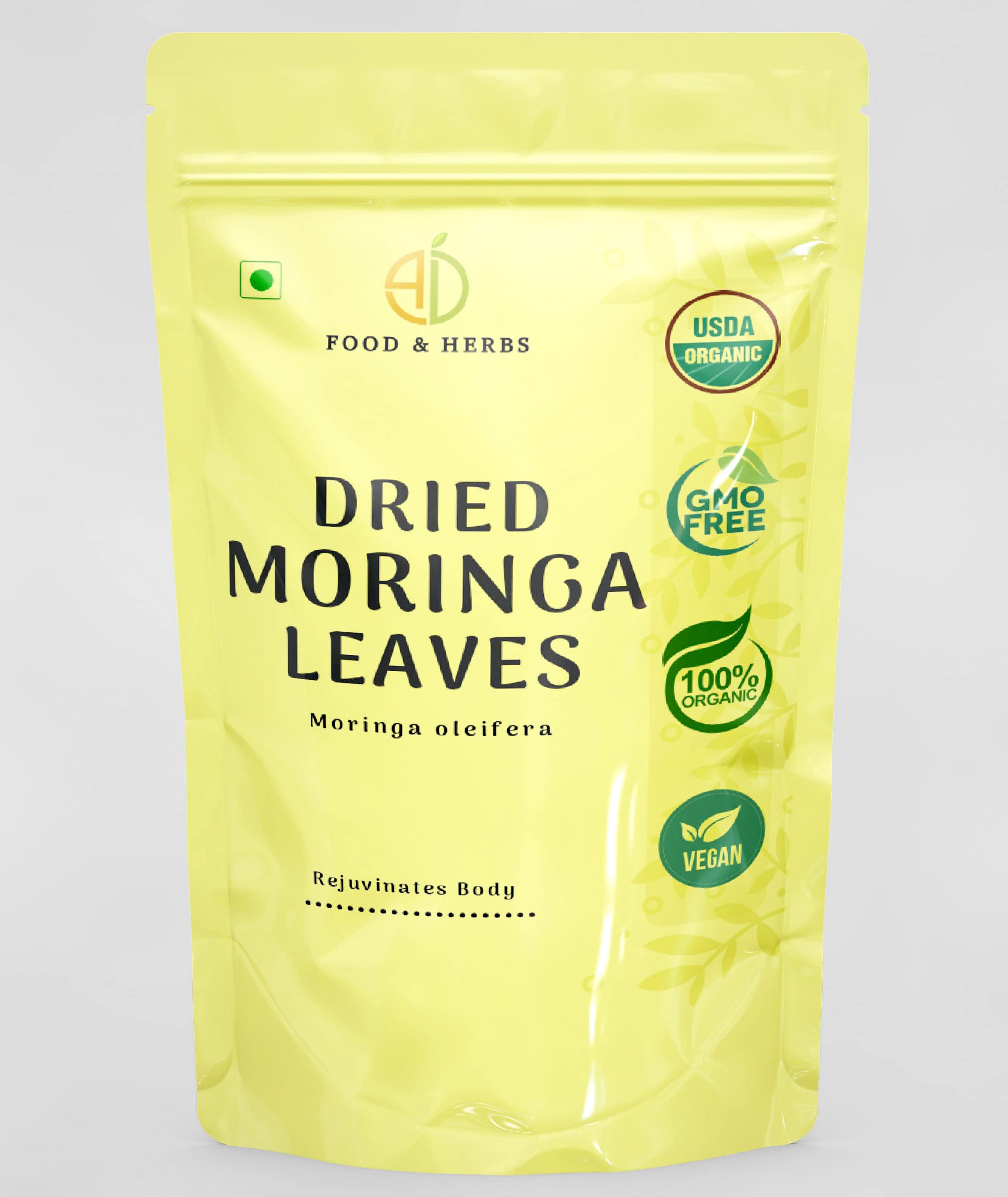 A D Food & Herbs Organic Moringa Dried Leaves/Senjhana/Drumstick Plant/Moringa Oleifera Leaves (50 Gms) — Amazon image 2