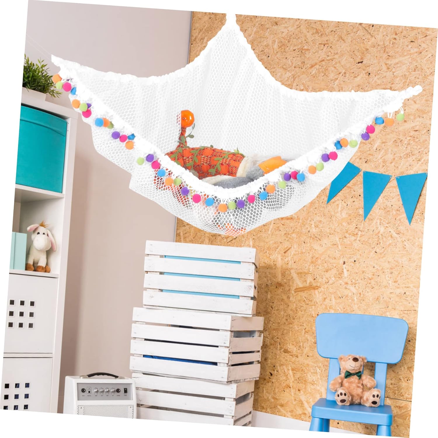 STOBAZA 3sets Wall Corner Net Organizer for Stuffed Animals Plush Toy Storage Hammock Boys and Girls Easy Access Mesh Net for Dolls and Toys