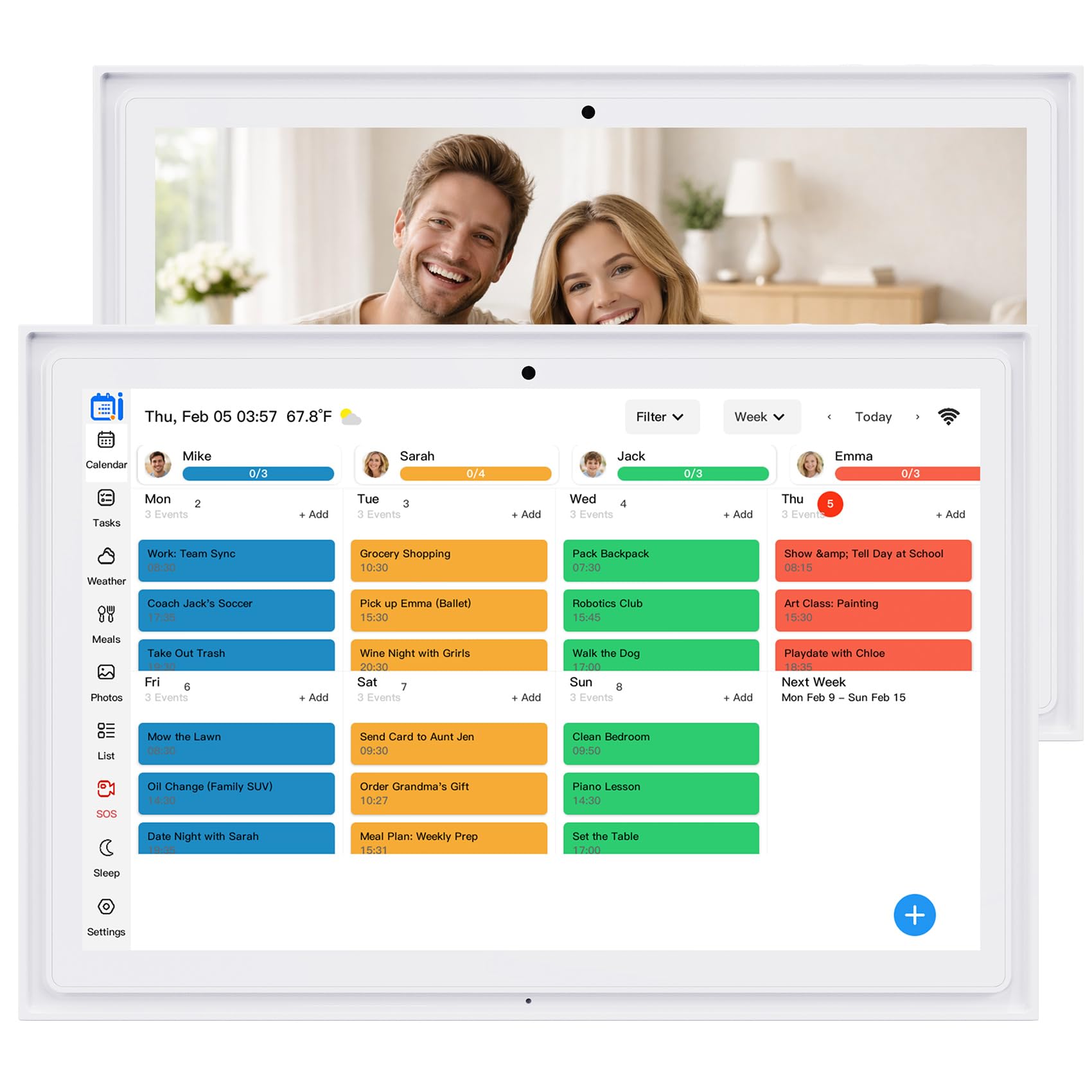 Photo 1 of Digital Calendar Touchscreen, Smart Family Electronic Calendar and Digital Picture Frame - Digital Wall Planner with Schedule, Chore Chart, Meal Planner, Tasks, Wall & Desk Display - 10.1''