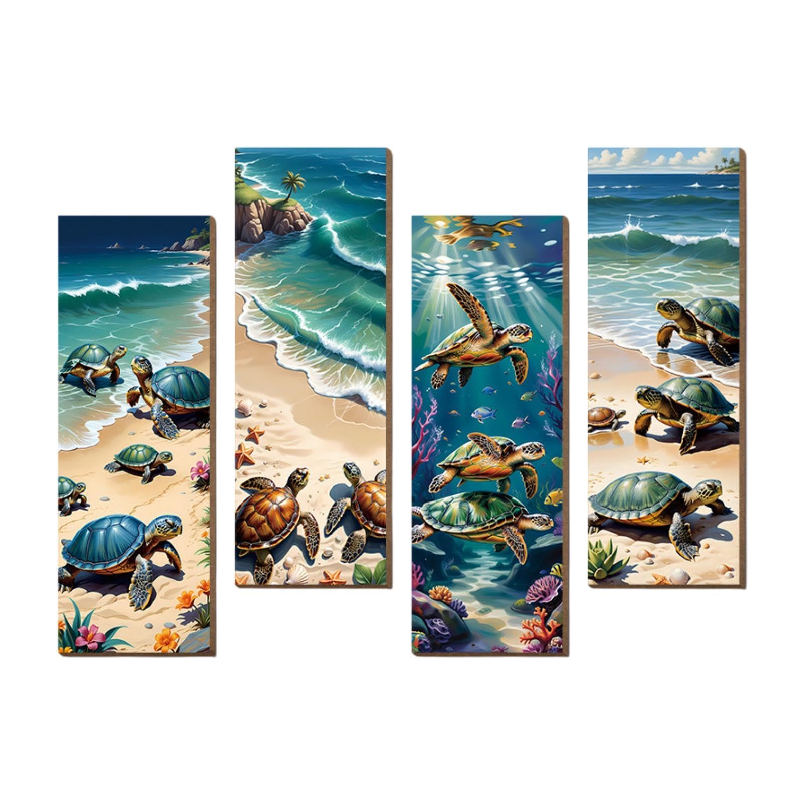 Décoration murale lot de 4 tableaux design pour bureau et salle de bain
