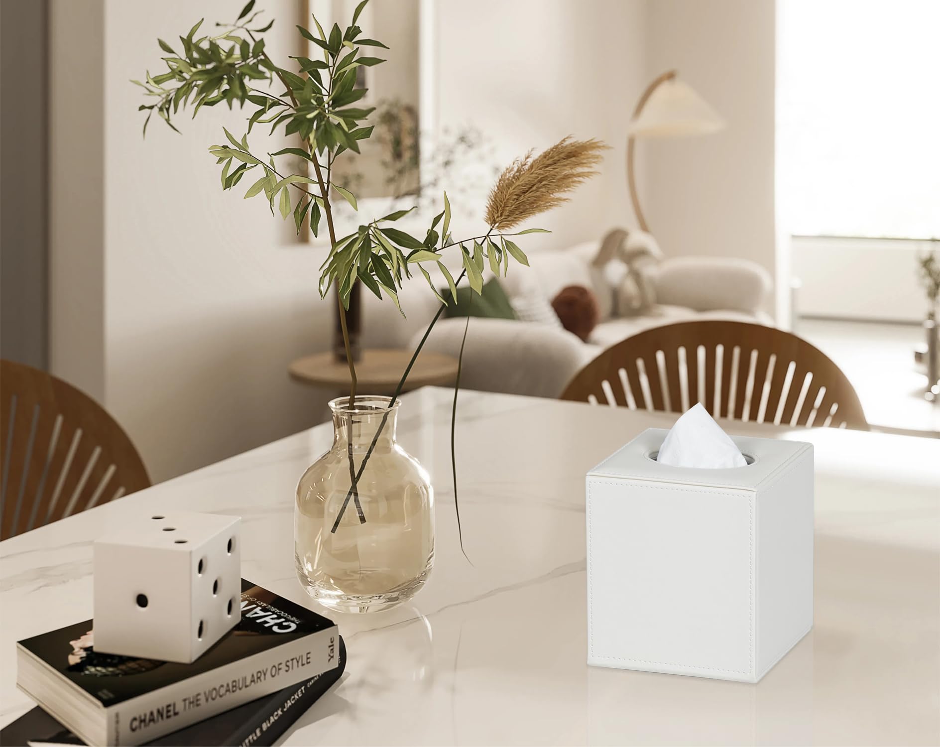 Boite Mouchoirs Carrée Housse De Boîte à Mouchoirs Carrée Décorative En Lin Beige Boite A Mouchoir Carré